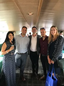 Shruti Trivedi (far left) and Charlotte Lockwood (far right) are joined by Ramm Sanderson Ecology at the East Midlands Young Planners summer social