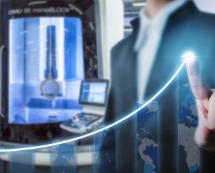 Business development to success and growing growth concept, Businessman pointing arrow graph corporate future growth plan