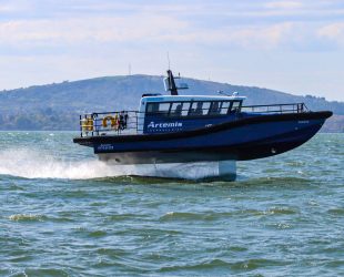 Artemis Technologies’ 100% Electric Foiling Workboat Takes to the Sea