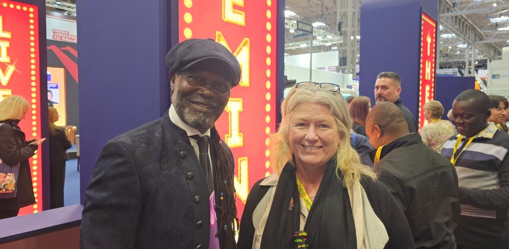 BCMPA's Emma Verkaik (right) with Reggae Reggae Sauce founder Levi Roots