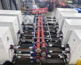 Seven RTSF100 water-cooled chillers