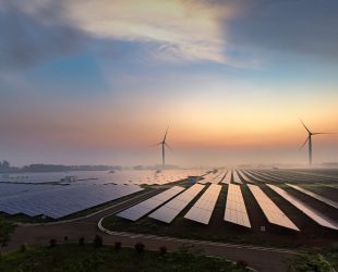 Before sunrise solar power plants