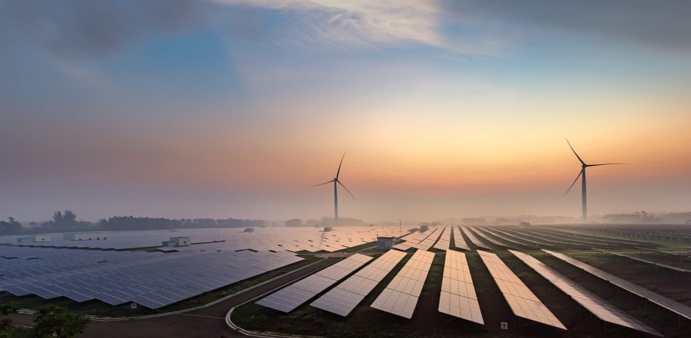Before sunrise solar power plants