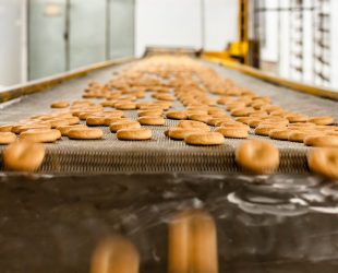 cookies on production line