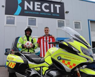 NECIT Donates Signed Sunderland Football & Shirt to Northumbria Blood Bikes