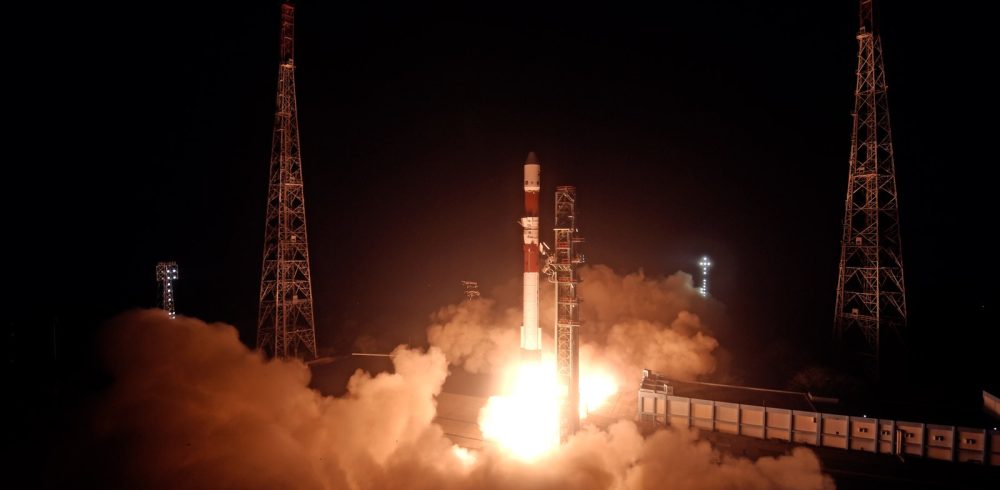 SpaDeX mission: ISRO rocket launching at night from the launch pad