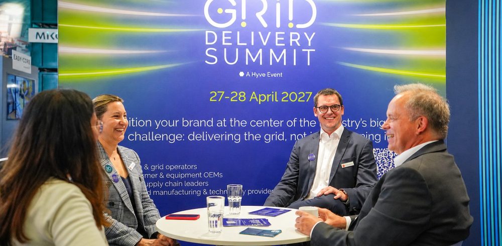 Grid Delivery Summit registration: delegates meeting at the summit stand at CWIEME Berlin