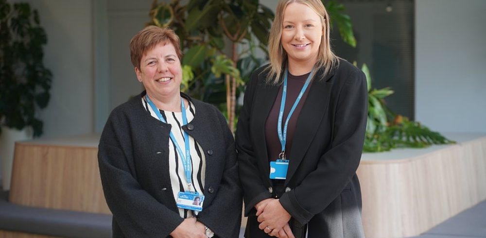 Karen Milne and Elaine Bonham of New College Durham, which has achieved Menopause Friendly Accreditation