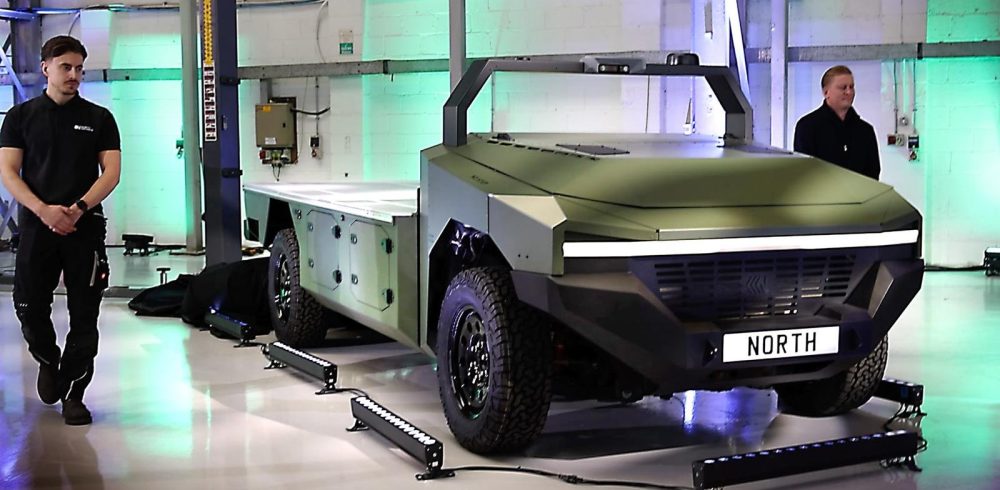 North Defence manufacturing facility: the new unmanned ground vehicle (UGV) unveiled at the Elland factory opening