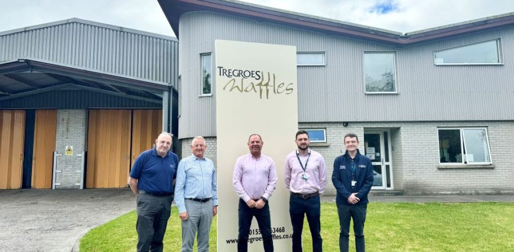 Pic caption: Bruce Anderson, PLATCON Ltd, Lynn Davies POET Systems Ltd, Ray D’Arcy Tregroes Waffles, and Ashley Pullen and Jordan Jenkins from UWTSD’s PACE team.